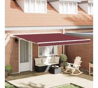 vidaXL Tenda da Sole Retrattile Automatica con LED Bordò 400x300 cm