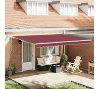 vidaXL Tenda da Sole Retrattile Automatica con LED Bordò 450x300 cm