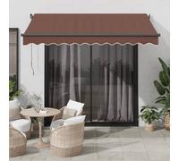 vidaXL Tenda da Sole Retrattile Automatica con LED Marrone 350x250 cm