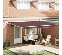 vidaXL Tenda da Sole Retrattile Automatica con LED Marrone 450x300 cm