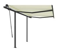 VIDAXL - Tenda da Sole Retrattile Automatica con Pali 3,5x2,5 m Crema - SPEDIZIONE GRATUITA