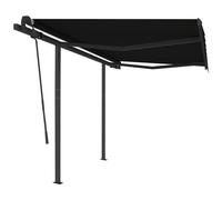 VIDAXL - Tenda da Sole Retrattile Automatica con Pali 3x2,5 m Antracite