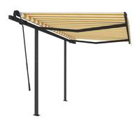 VIDAXL - Tenda da Sole Retrattile Automatica Pali 3x2,5m Gialla Bianca