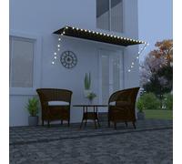vidaXL Tenda da Sole Retrattile con LED 350x150 cm Antracite
