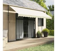 vidaXL Tenda da Sole Retrattile Crema 400x150 cm in Tessuto e Acciaio