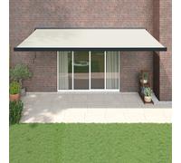 vidaXL Tenda da Sole Retrattile Crema 5x3 m in Tessuto e Alluminio
