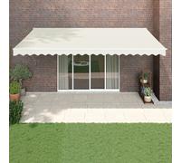 vidaXL Tenda da Sole Retrattile Crema 5x3 m in Tessuto e Alluminio