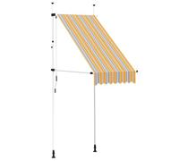 vidaXL Tenda da Sole Retrattile Manuale 100 cm a Strisce Blu e Gialle