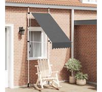 vidaXL Tenda da Sole Retrattile per Patio Privacy Manuale Schermo Parasole Frangivento 100 cm in Tessuto PU Antracite Telaio in Ferro