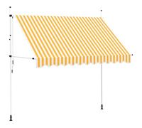 vidaXL Tenda da sole retrattile manuale 300 cm Strisce arancione/bianco per balcone