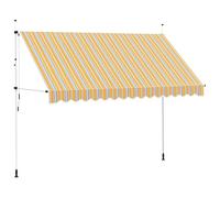 vidaXL Tenda da Sole Retrattile 350 cm da Balcone Strisce Blu/Giallo Parasole
