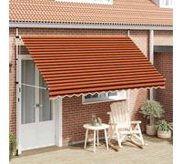 vidaXL Tenda da Sole Retrattile Manuale 350 cm Arancione e Marrone