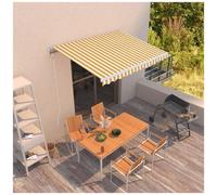 vidaXL Tenda da Sole Retrattile Manuale 350x250 cm Gialla e Bianca