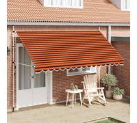vidaXL Tenda da Sole Retrattile Manuale 400 cm Arancione e Marrone