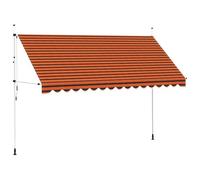 vidaXL Tenda da Sole Retrattile Manuale 400 cm Arancione e Marrone