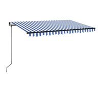 vidaXL Tenda da Sole Retrattile Manuale 400x350 cm Blu e Bianca