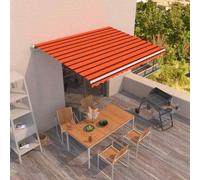 vidaXL Tenda da Sole Retrattile Manuale 450x350 cm Arancione e Marrone