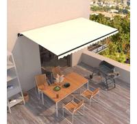 vidaXL Tenda da Sole Retrattile Manuale 500x300 cm Crema