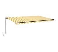 vidaXL Tenda da Sole Retrattile Manuale 500x300cm Giallo e Bianco