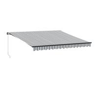 vidaXL Tenda da Sole Retrattile Manuale Antracite e Bianco 400x350 cm, tenda retrattile, tenda da patio, tettoia, tenda da sole, tettoia per porta