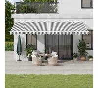 vidaXL Tenda da Sole Retrattile Manuale Antracite e Bianco 600x350 cm