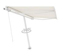 VIDAXL - Tenda da Sole Retrattile Manuale Autoportante 350x250 cm Crema