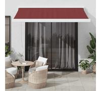 vidaXL Tenda da Sole Retrattile Manuale Bordò 350x250 cm