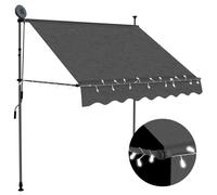 vidaXL Tenda da Sole Retrattile Manuale con LED 100 cm Antracite