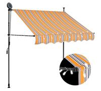 vidaXL Tenda da Sole Retrattile Manuale con LED 100 cm Giallo e Blu