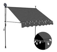vidaXL Tenda da Sole Retrattile Manuale con LED 150 cm Antracite