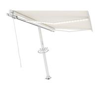 VIDAXL - Tenda da Sole Retrattile Manuale con LED 300x250 cm Crema