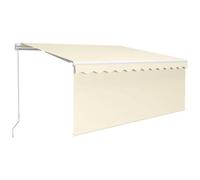 vidaXL Tenda da Sole Retrattile Manuale con LED 3x2,5 m Crema