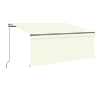 VIDAXL - Tenda da Sole Retrattile Manuale con LED 3x2,5 m Crema
