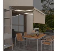 vidaXL Tenda da Sole Retrattile Manuale con LED 3x2,5 m Crema