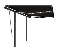 vidaXL Tenda da Sole Retrattile Manuale con LED 3x2,5m Antracite