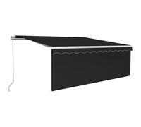 VIDAXL - Tenda da Sole Retrattile Manuale con LED 4,5x3 m Antracite