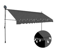 vidaXL Tenda da Sole Retrattile Manuale con LED 400 cm Antracite