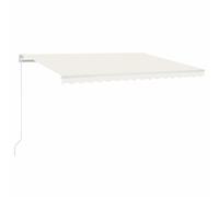 vidaXL Tenda da Sole Retrattile Manuale con LED 400x300 cm Crema