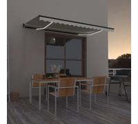 vidaXL Tenda da Sole Retrattile Manuale con LED 400x350 cm Crema