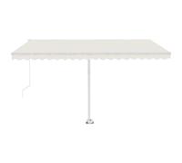 VIDAXL - Tenda da Sole Retrattile Manuale con LED 400x350 cm Crema