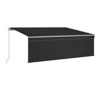 VIDAXL - Tenda da Sole Retrattile Manuale con LED 4x3 m Antracite