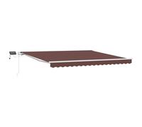 vidaXL Tenda da Sole Retrattile Manuale con LED Marrone 400x300 cm, Tenda Retrattile, Tenda da Patio, tettoia, Tenda da Sole, tettoia per Porta