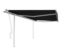 VIDAXL - Tenda Da Sole Retrattile Manuale Con Pali 4x3 M Antracite
