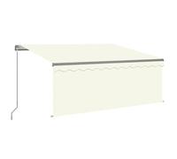 vidaXL Tenda da Sole Retrattile Manuale con Parasole 3,5x2,5 m Crema