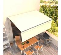 vidaXL Tenda da Sole Retrattile Manuale con Parasole 4x3 m Crema
