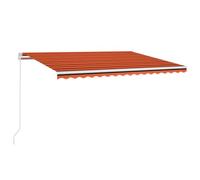 vidaXL Tenda da Sole Retrattile Manuale LED 450x300 cm Arancio Marrone