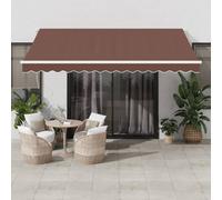 vidaXL Tenda da Sole Retrattile Manuale Marrone 400x350 cm