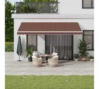 vidaXL Tenda da Sole Retrattile Manuale Marrone 500x350 cm