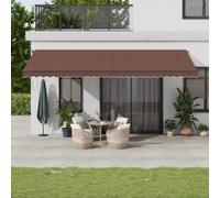 vidaXL Tenda da Sole Retrattile Manuale Marrone 600x350 cm