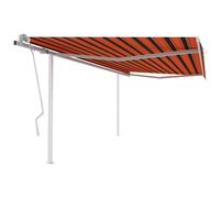 vidaXL Tenda da Sole Retrattile Manuale Pali 4,5x3,5 m Arancio Marrone